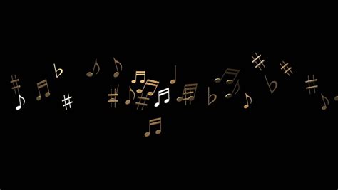 Animated Music Notes Move Vertically With Black Royalty Free Video