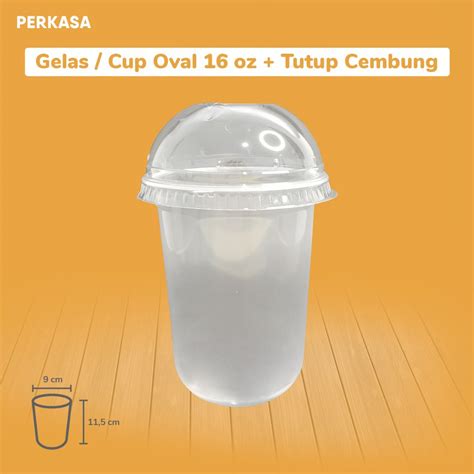 Jual Cup U 16 Oz Isi 50 Gelas Cup Plastik Oval Cup Boba Cup U 16