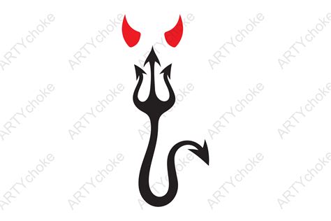 Devil Horns Pitchfork Tail Svg File Illustration Par Artychokedesign