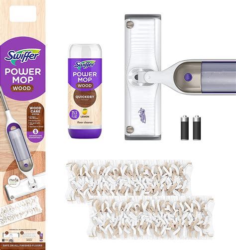 Swiffer PowerMop Wood Mop Kit for Wood Floor Cleaning, Quickdry