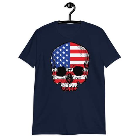 American Flag Skull T Shirt Crewskull