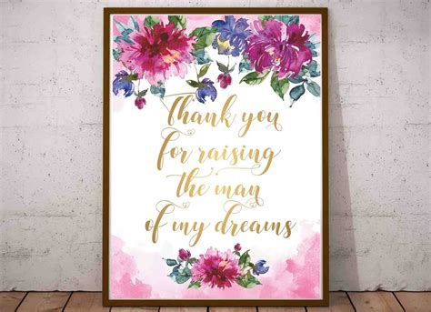 21 quotes from the man of my dreams: Thank you for raising the man of my dreams Wedding Gift ...