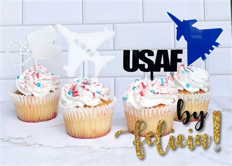 Air Force Cupcake Topper Air Force Party Decoration Usaf Etsy