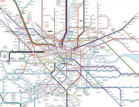 A Complete Map Of The London And Surrounding Rail Network 2570 ×
