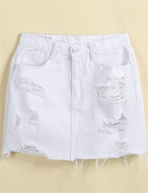 Denim Skirt White Fashion Skirts