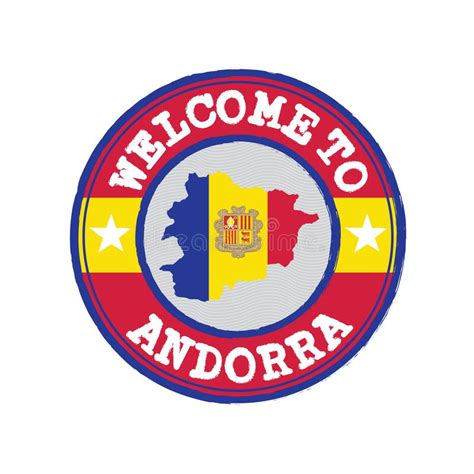 The above outline map represents the small principality of andorra. Stamp Of Welcome To Andorra With Map Outline Of The ...