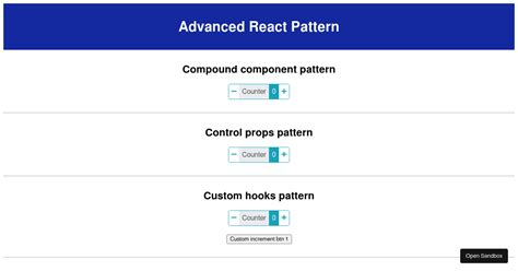 Advanced React Patterns Codesandbox