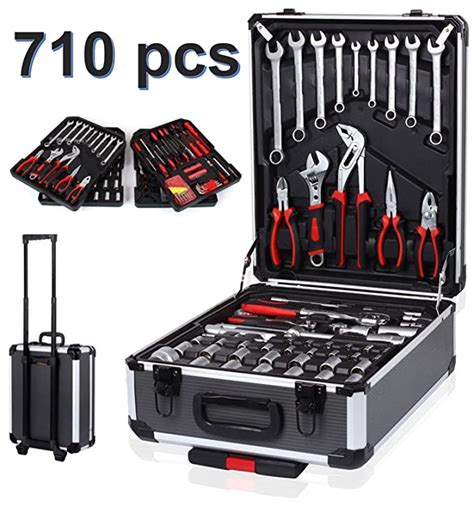 710pcs Tool Set Case Mechanics Kit Box Organizer Castors Cases With