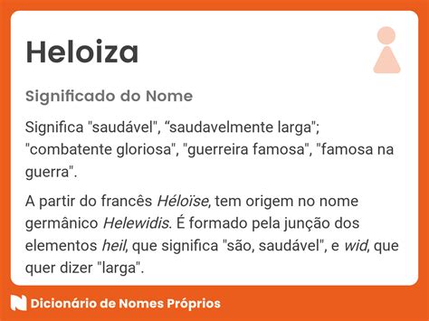 Significado do nome Heloiza - Dicionário de Nomes Próprios