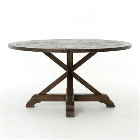 These reclaimed wood round table tops are the perfect addition to any restaurant or cafe that's aiming for a more rustic, industrial feel. Umber Reclaimed Wood 59" Round Pedestal Dining Table | Zin ...