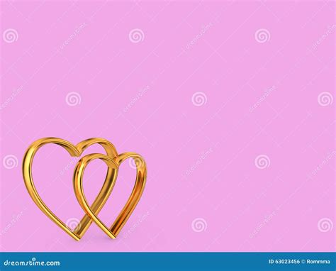 The Gold Hearts Stock Illustration Illustration Of Hearts 63023456