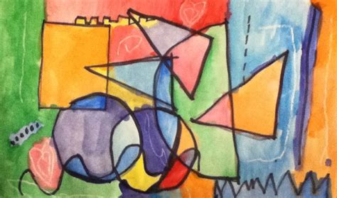 2nd Grade Geometric Watercolor Painting Ms Kellers Art Room