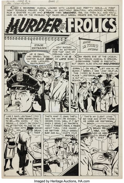 Police Trap 3 Murder At The Frolics Page Original Art Group Lot 13661 Heritage Auctions