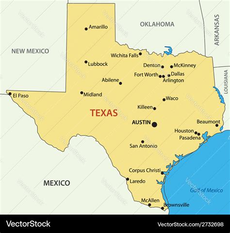 Texas Map Royalty Free Vector Image Vectorstock