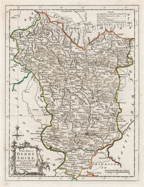 ‘a New Map Of Derby Shire Drawn From The Best Authorities By Thomas