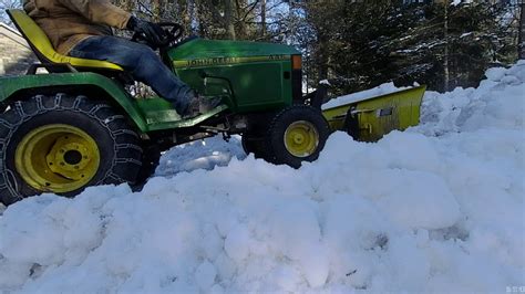 John Deere 445 Plowing Ice And Snow 🌨 Youtube
