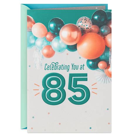 Celebrating You At 85 Balloons 85th Birthday Card Greeting Cards