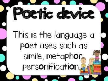 Whats in a Poem? Language features of Poetry charts. by For the love of it