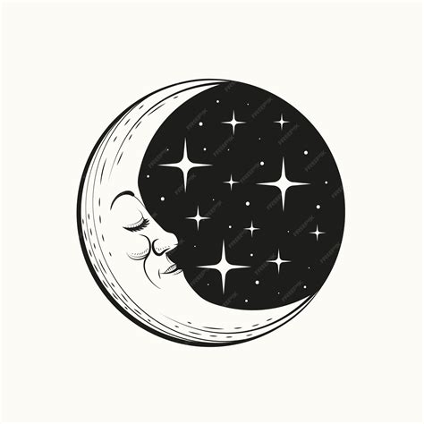 Free Vector Hand Drawn Moon And Stars Drawing Illustration