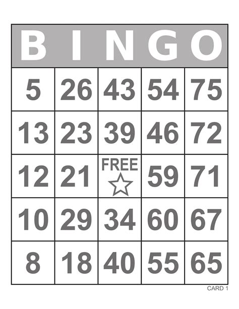 Bingo Cards 1000 Cards 1 Per Page Large Print Instant Etsy