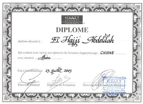 The diplôme de cuisine is a french cuisine diploma that also includes elements of international cooking styles and modern techniques. La Cuisine Chef Abdelilah Elhajji