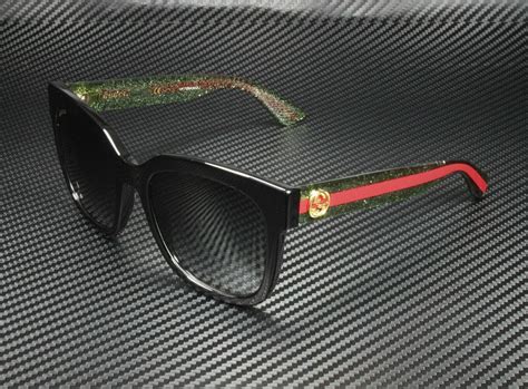 gucci gg0034sn 002 black green square 54 mm women s sunglasses 889652386362 ebay