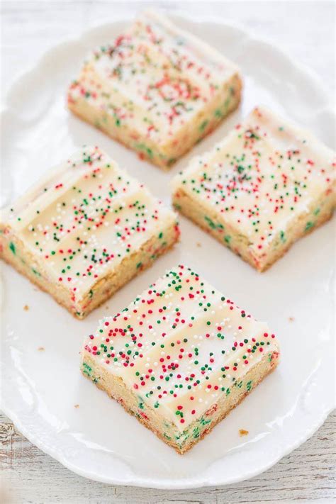 Holiday Sugar Cookie Bars With Cream Cheese Frosting By Averie Cooks