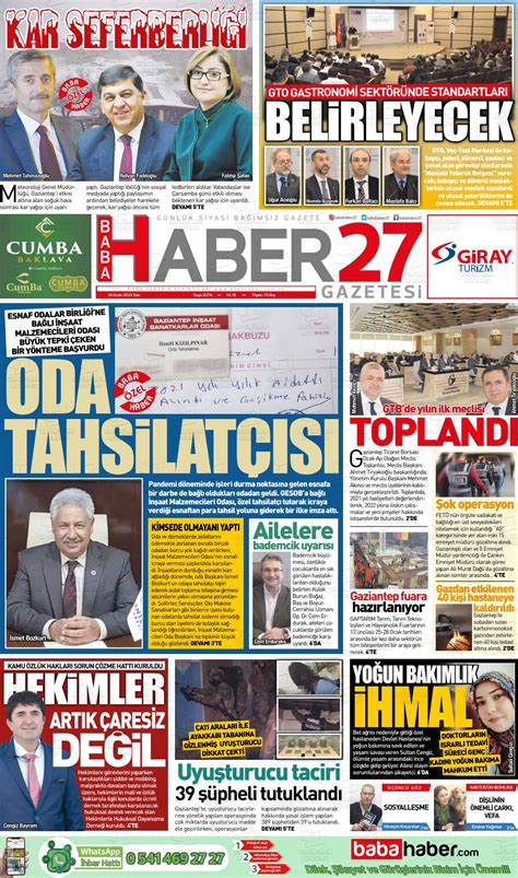 Ocak Tarihli Gaziantep Hakimiyet Gazete Man Etleri