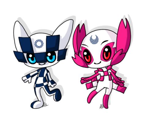 Its white body is covered in an indigo ichimatsu pattern similar to that of the tokyo 2020 emblem. Tokyo 2020 summer olympics Mascots by anineko on DeviantArt