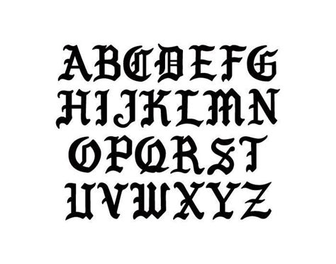 Old English Caligraphy Gothic Fonts Tattoo Lettering Fonts Tattoo