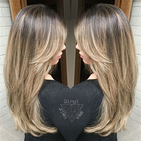 Shampoo once and then seal with wellaplex. creamy blonde balayage on dark hair | Balayage, Honey hair ...