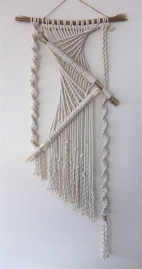 Handmade macramé wall hanging Made from cotton rope 3 16 Branches