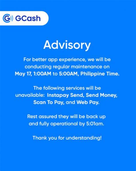 GCash Says Some Services Unavailable From 1 A M To 5 A M On May 17