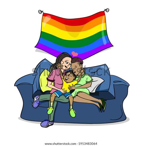 Hand Drawn Vector Illustration Lesbians Couple Stock Illustration 1953483064 Couple Illustration