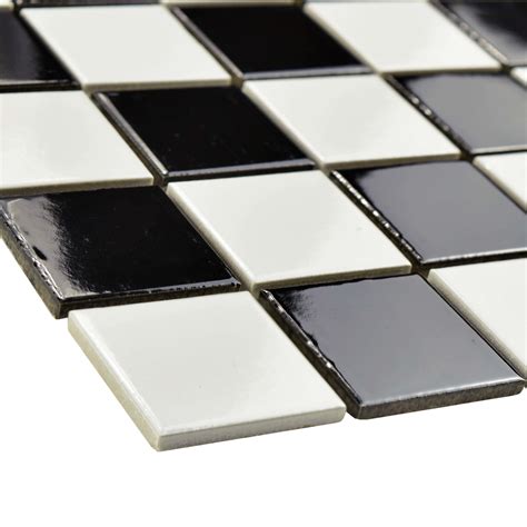 Elitetile Arctic 2 X 2 Porcelain Mosaic Tile In Black And White