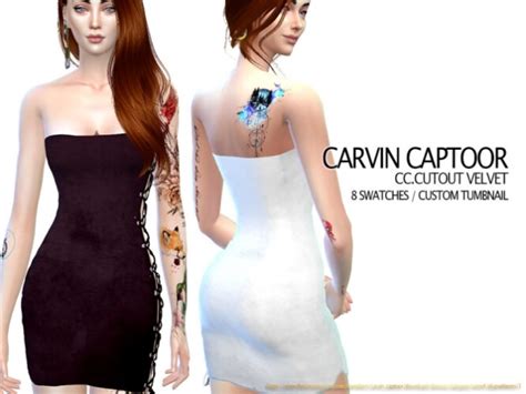 Cutout Velvet Dress By Carvin Captoor At Tsr Sims 4 Updates