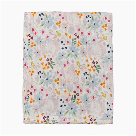 Loulou Lollipop Bamboo Muslin Swaddle Shell Floral Babylist Shop