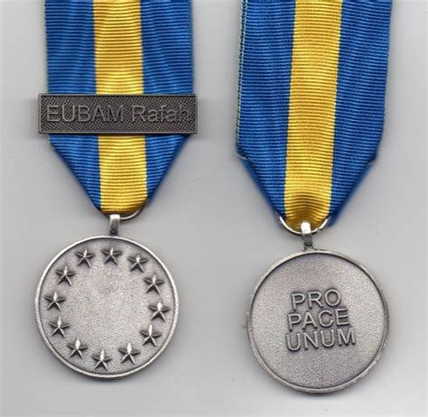 Eu Esdp Medal With Clasp Eubam Rafah Service Commemoratives