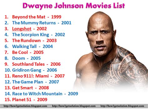 Sorted by their success at the box office. Smartpost: Dwayne Johnson: Movies List | The Rock Film ...