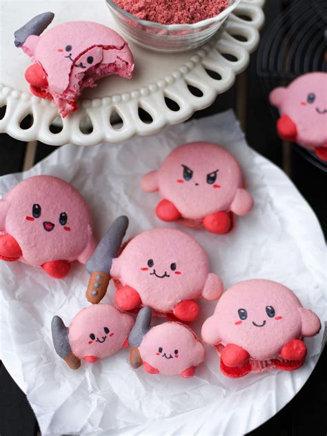 Strawberry Cheesecake Kirby Macarons (French Method)