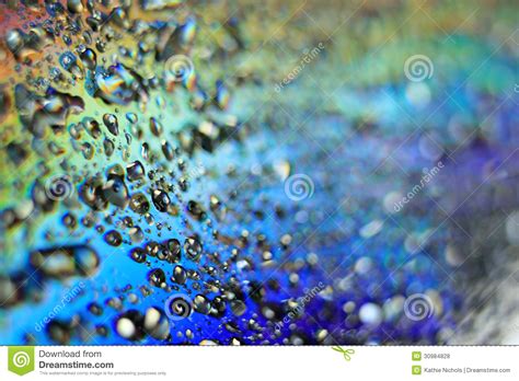 Rainbow Water Droplets Stock Photo Image Of Closeup 30984828