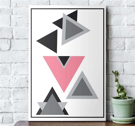 Triangles Abstract Art Geometric Wall Canvas Tenstickers
