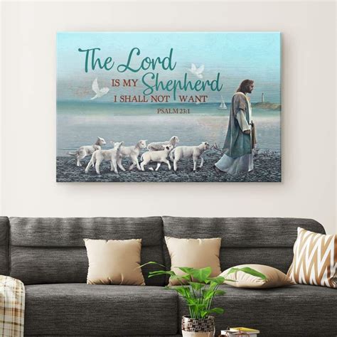 Bible Verse Wall Art Psalm 231 The Lord Is My Shepherd Canvas Print