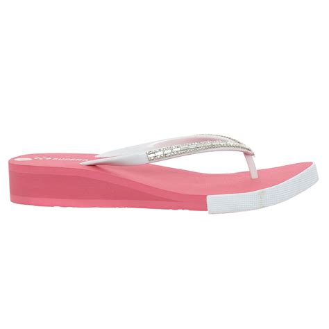 Superga White And Pink Wedge Heel Flip Flops Tk Maxx Pink Wedge