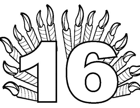 Number 16 Coloring Page At Free Printable Colorings