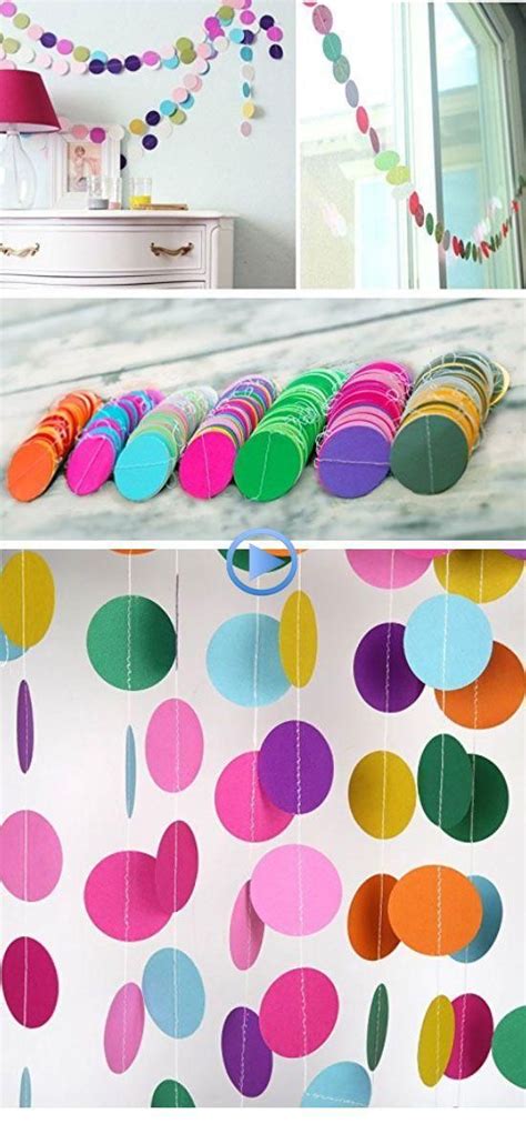Learn how to make a simple and easy paper star step by step.paper size: Pack of 2 Circle Dots Paper Garland | Easy Spring Room ...