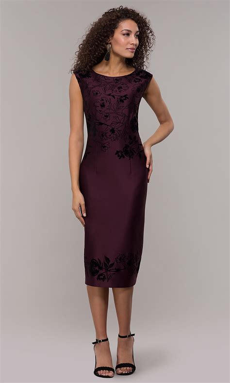 Customized knee length bridal gowns. Knee-Length Sheath Purple Wedding-Guest Dress