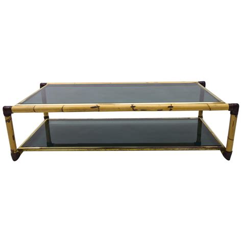 John Mascheroni Aluminium And Smoked Glass Tubo Coffee Table Circa