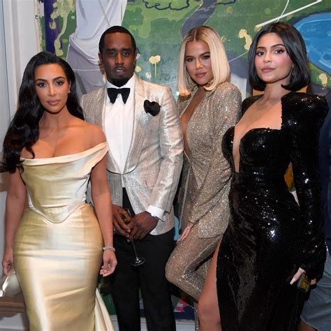Kim Kardashian Khloé Kardashian And Kylie Jenner At Diddys 50th Birthday Party See Photos