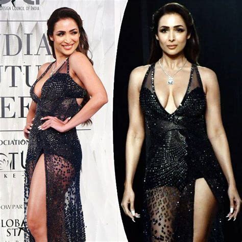 malaika arora steals the show in a plunging neckline and thigh high slit gown as she walks the